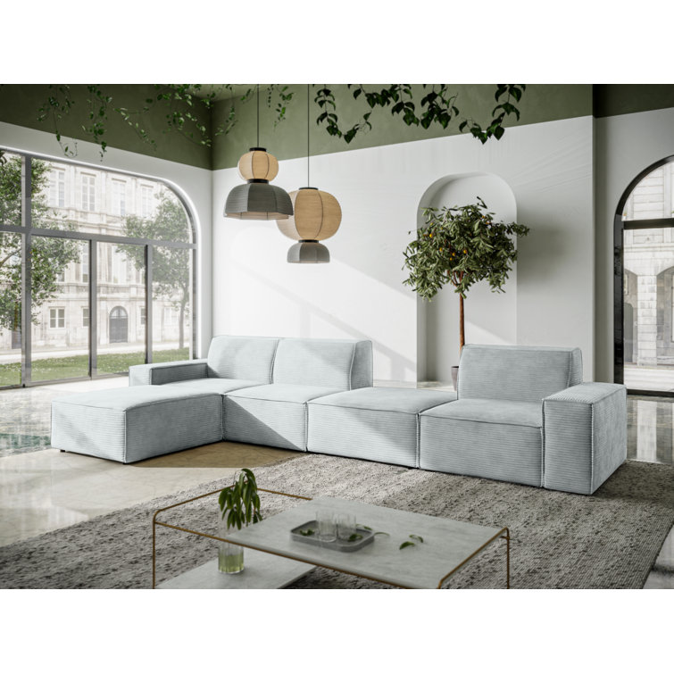 Burkittsville 5 Piece Upholstered Corner Sectional